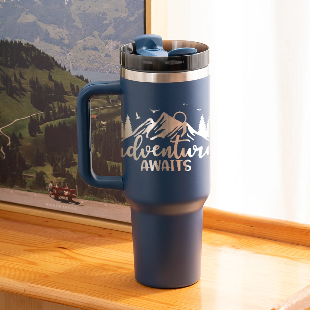 40oz Silver Ring Adventure Travel Tumbler