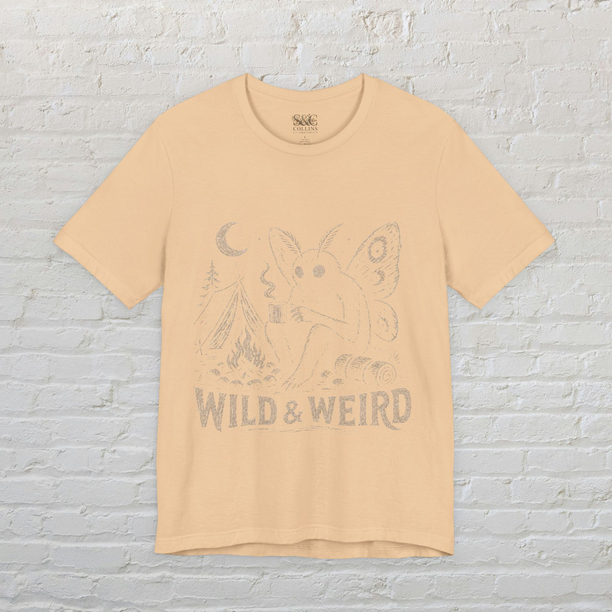 Mothman Camping Shirt | Cryptidcore Weirdcore Folk Horror Tee | Wild and Weird Cryptid Gift