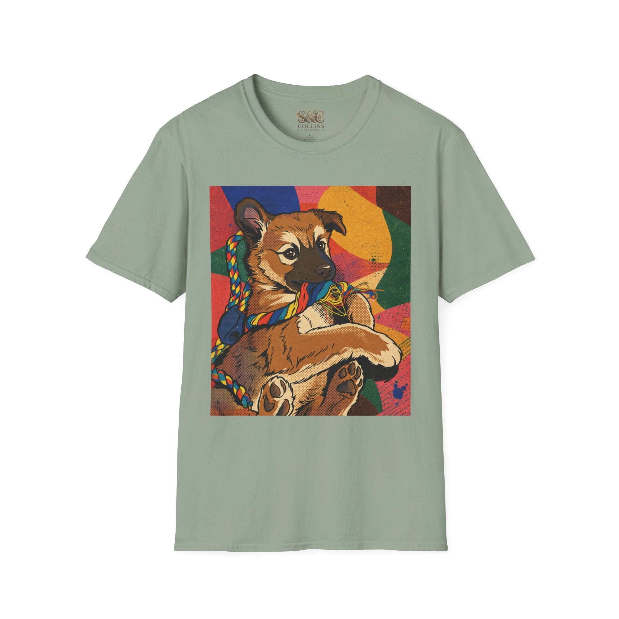 Puppy Portrait T‑Shirt – Colorful Rancor Puppy Art Graphic Tee