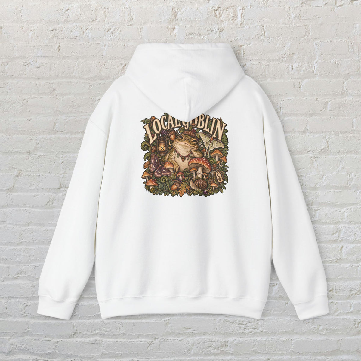 Hoodie — 'Local Goblin' Vintage Fantasy Graphic Hoodie