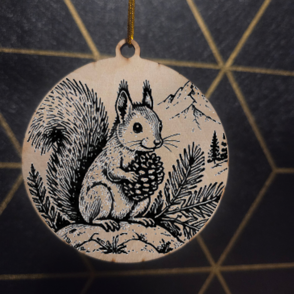 Goblincore Woodland— Wood Cut 3" Christmas Ornament