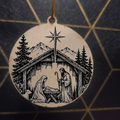 Christmas Nativity — Wood Cut 3" Christmas Ornament