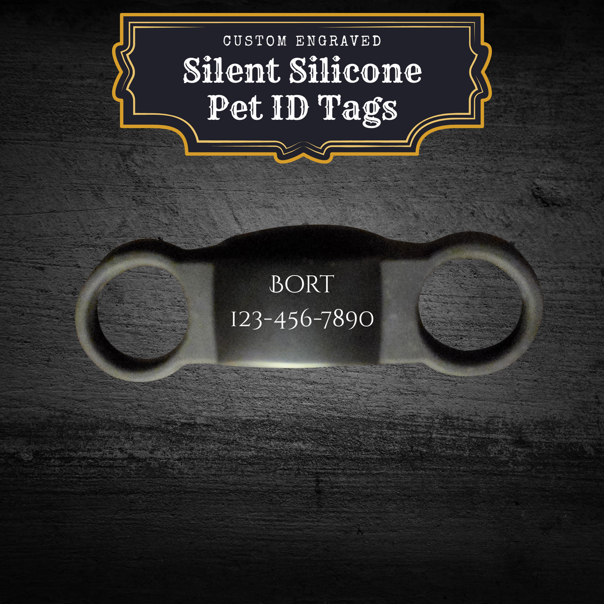 Custom Engraved Stainless Steel Silent and Silicone Dog Tag