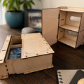 Book style double deck box