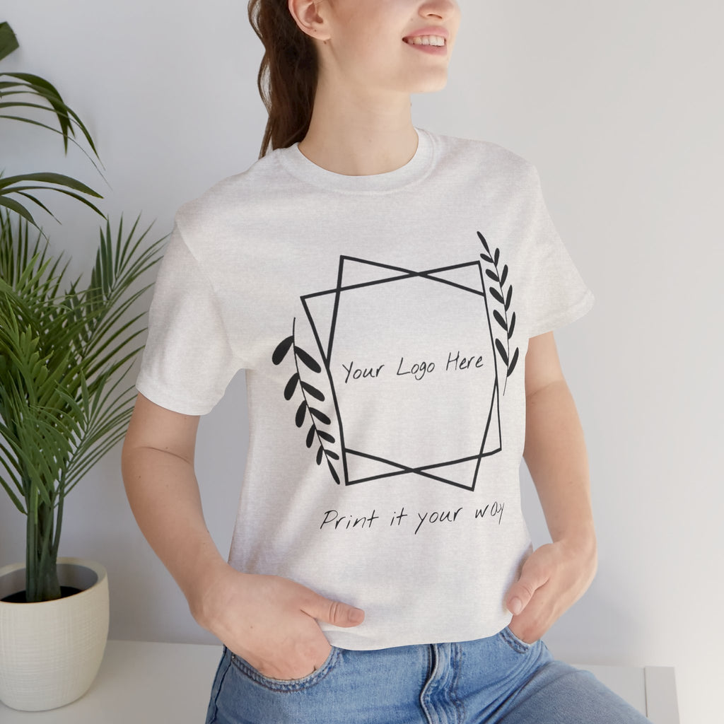 Customizable Floral Frame T‑Shirt – "Print it your way" Personalized Tee