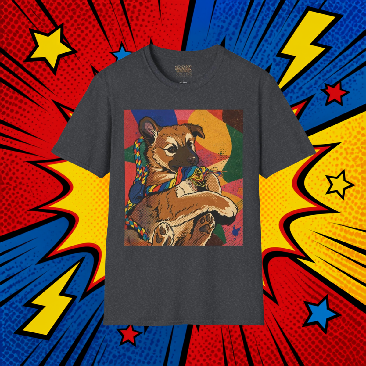 Custom Retro Pop Art Pet Portrait Graphic T Shirt Personalized Gift
