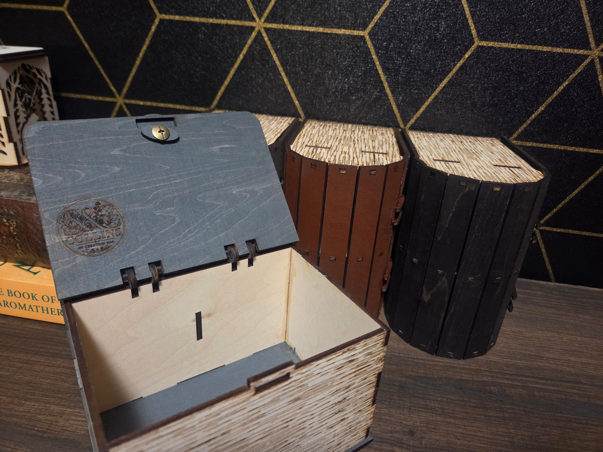 Wooden Hidden Storage Book Decoy Single Commander Deck Box - Fits Double Sleeved Deck