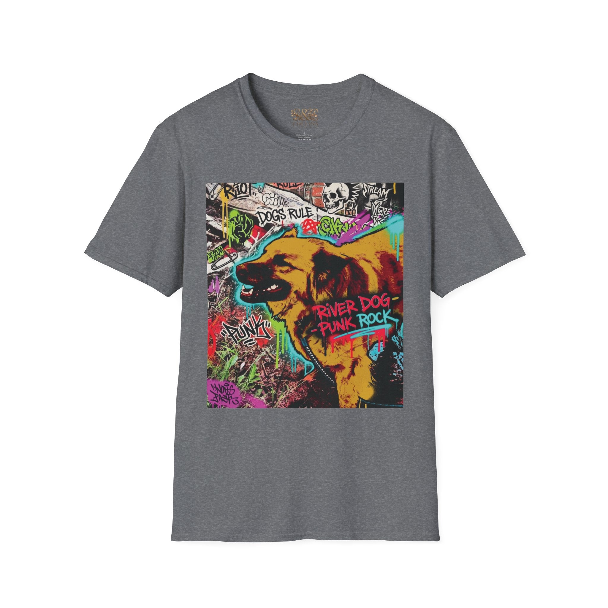 Graffiti Dog T-Shirt —Rancor "Dogs Rule" Urban Street Art Tee