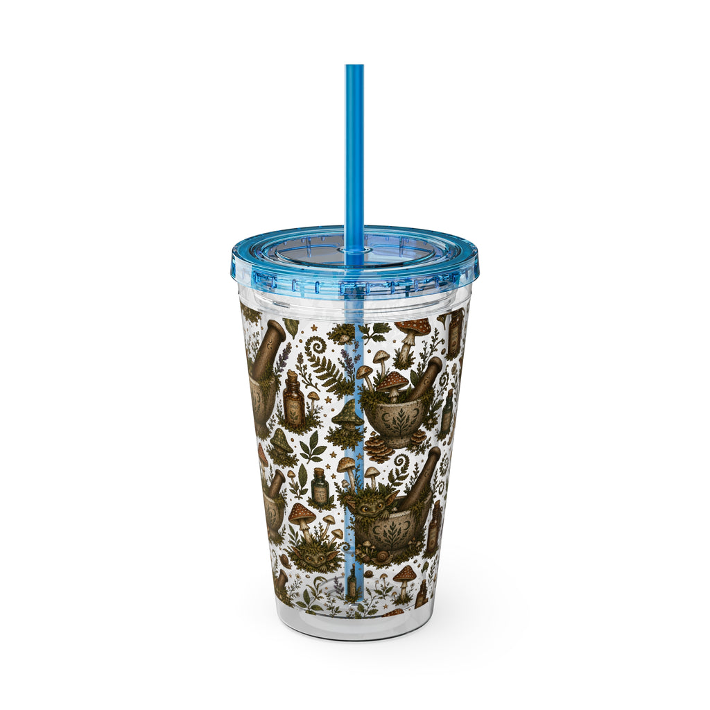 Gremlin Apothecary Mushroom Tumbler With Straw For Herbal Tea Garden Design
