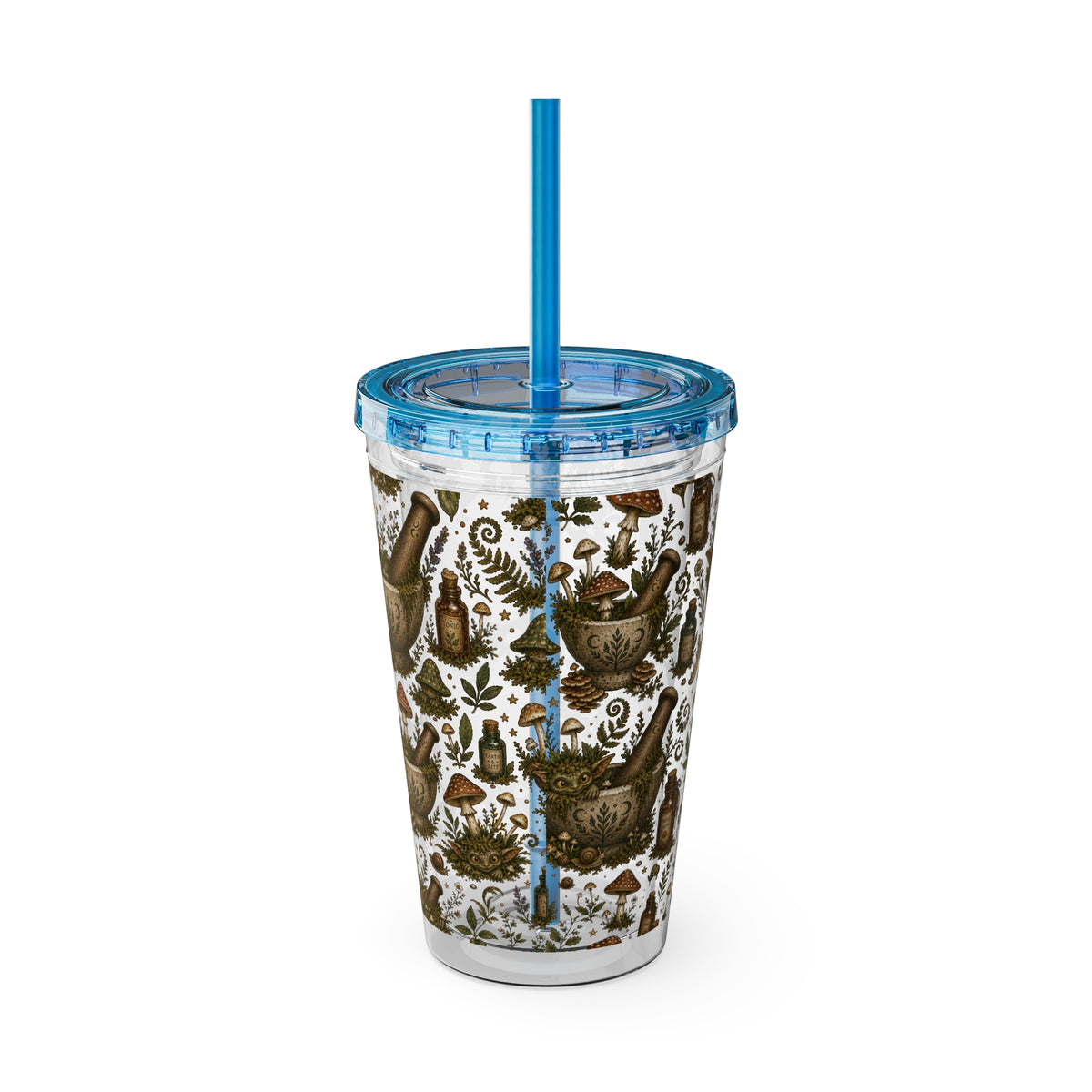 Gremlin Apothecary Mushroom Tumbler With Straw For Herbal Tea Garden Design