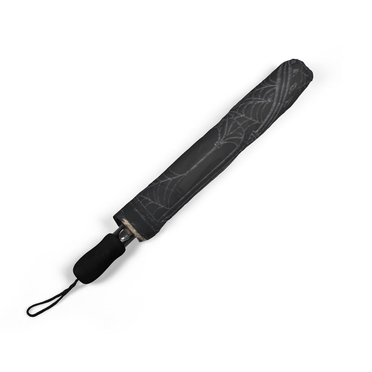 Gothic Faux-Embroidery Semi Automatic Foldable Umbrella Waterproof Polyester Pongee With 8 Ribs