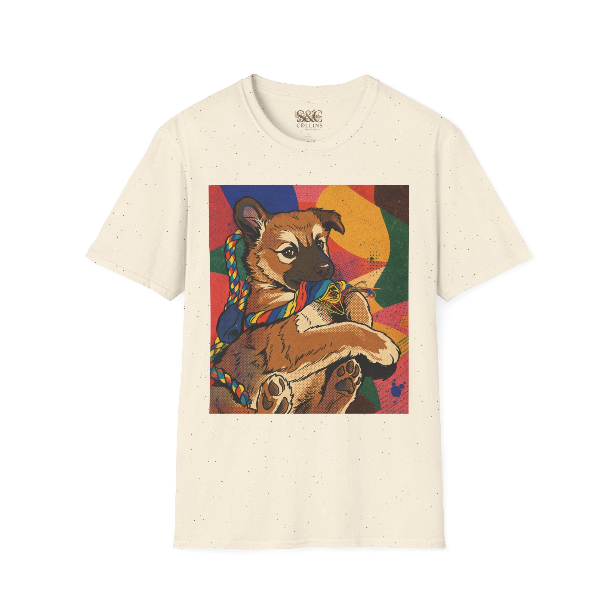 Puppy Portrait T‑Shirt – Colorful Rancor Puppy Art Graphic Tee