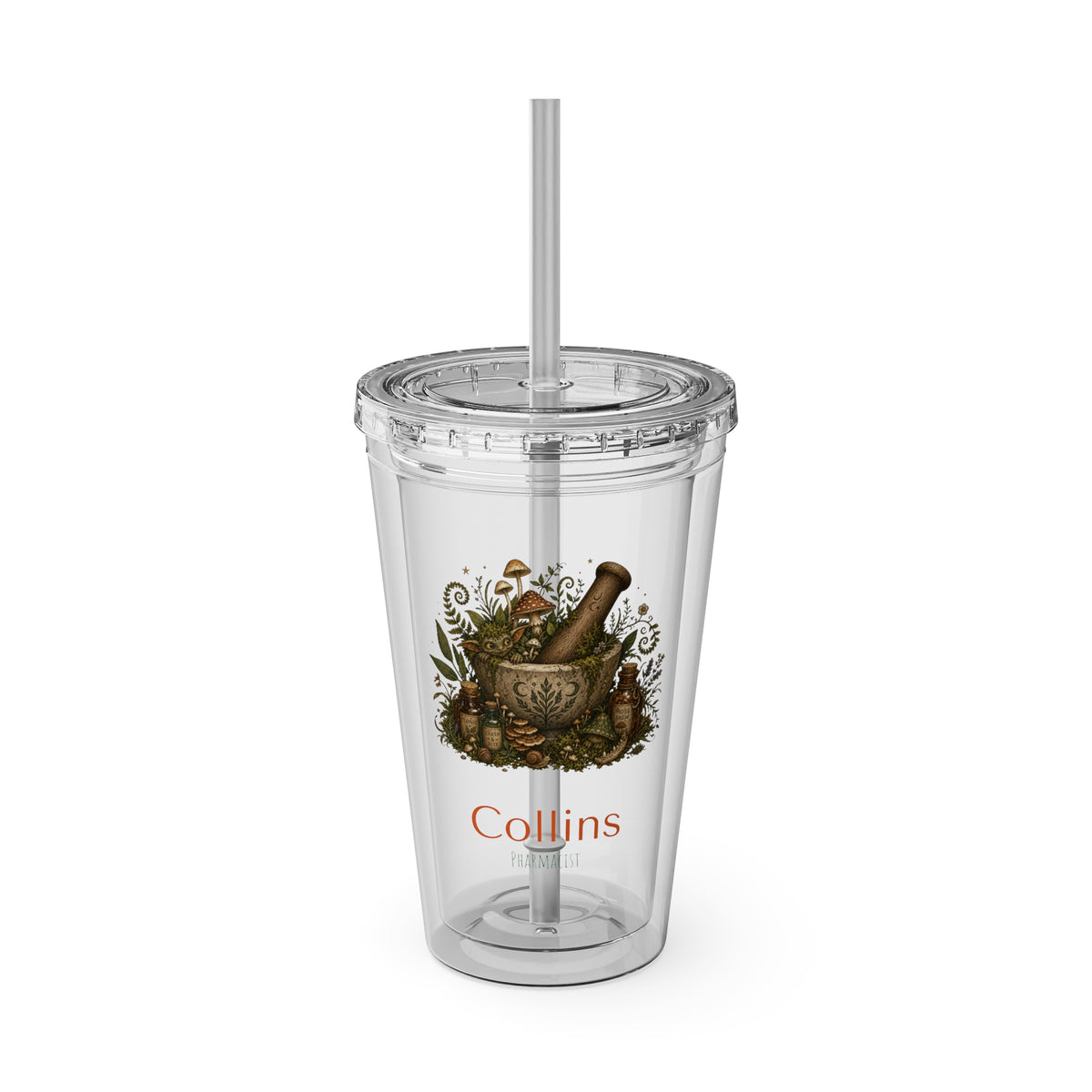 Personalized Pharmacy Tumbler With Name And Title 16 Oz Acrylic Cup With Lid