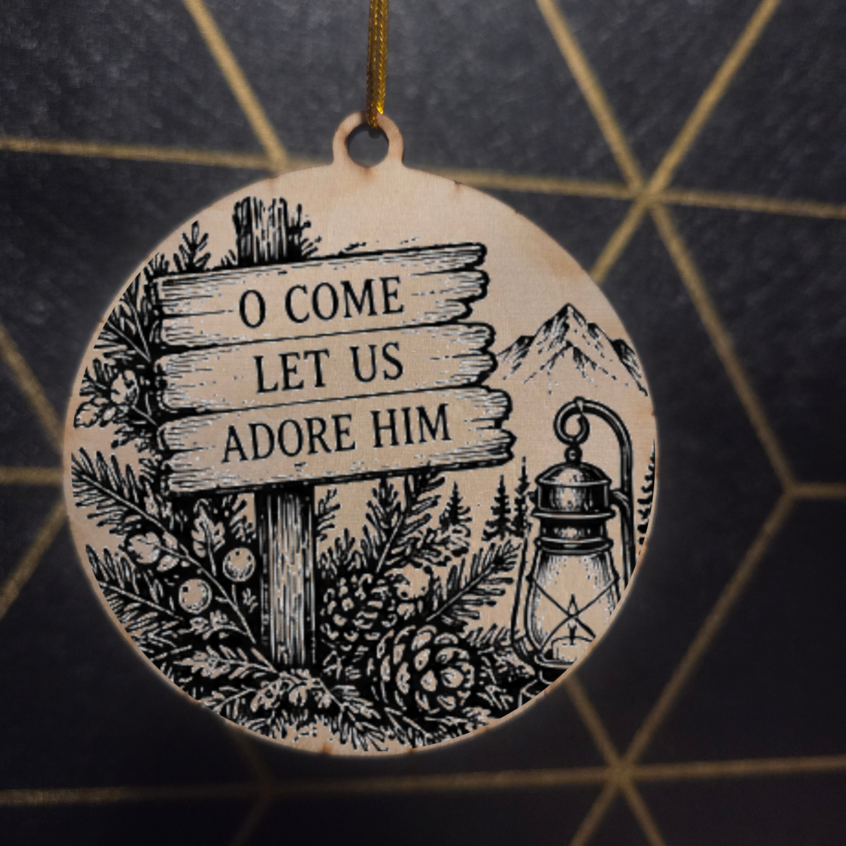 Christmas Nativity — Wood Cut 3" Christmas Ornament