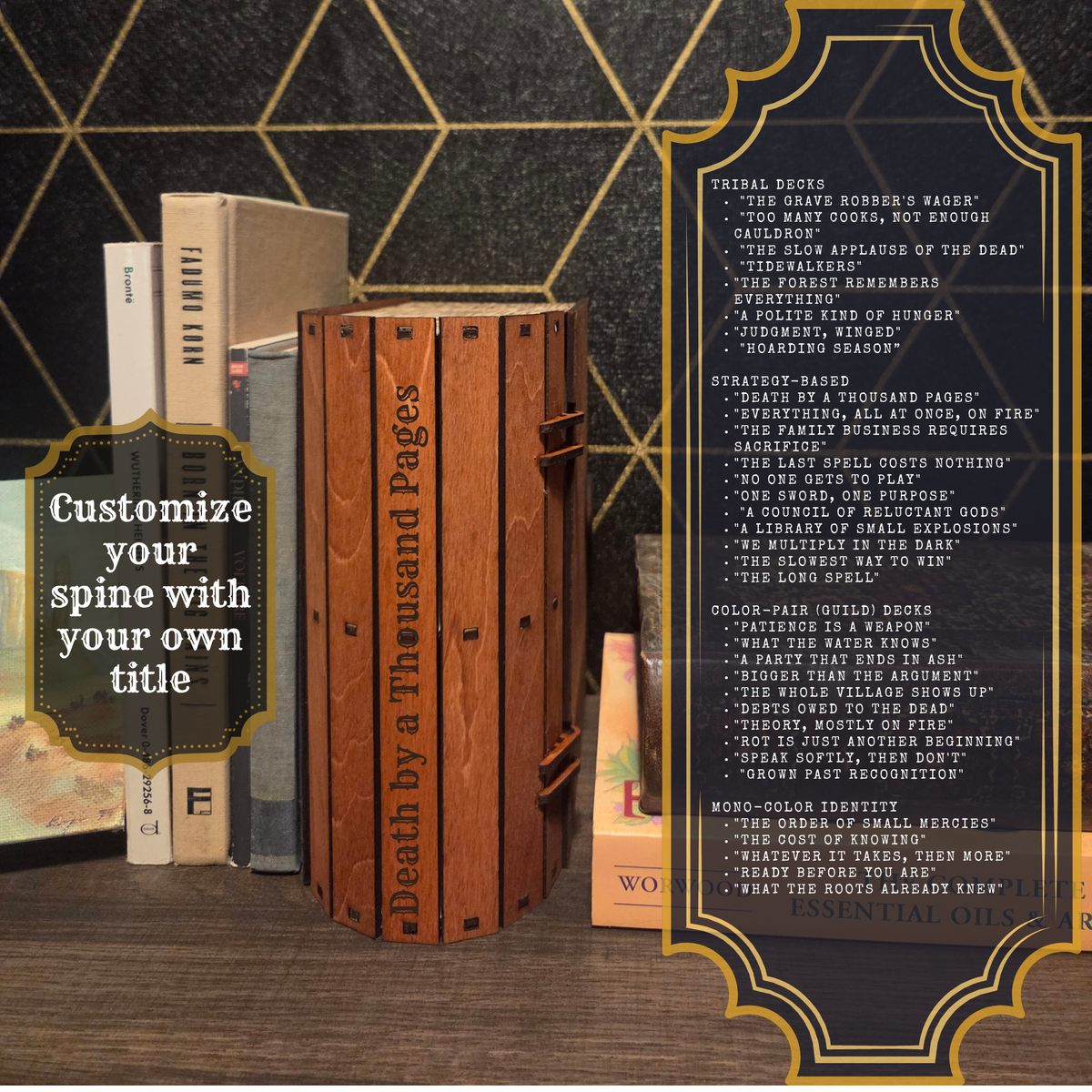 Wooden Hidden Storage Book Decoy Double Commander Deck Box