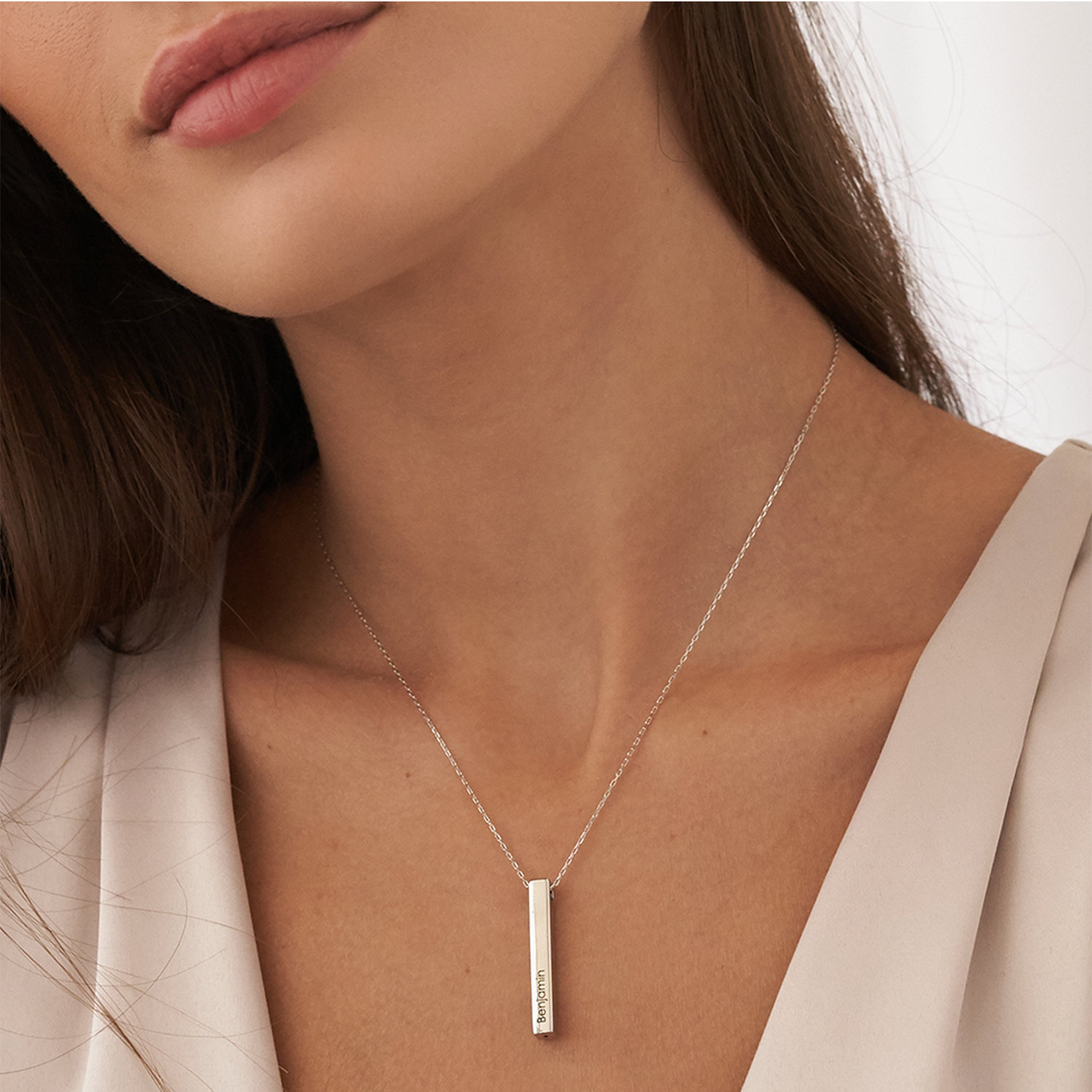 Vertical Bar Name Necklace