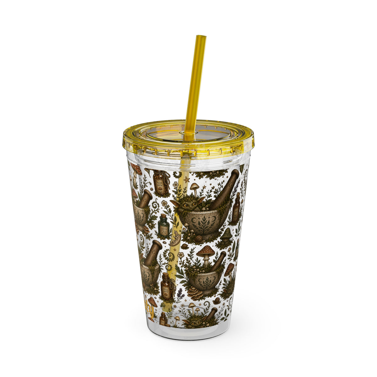 Gremlin Apothecary Mushroom Tumbler With Straw For Herbal Tea Garden Design