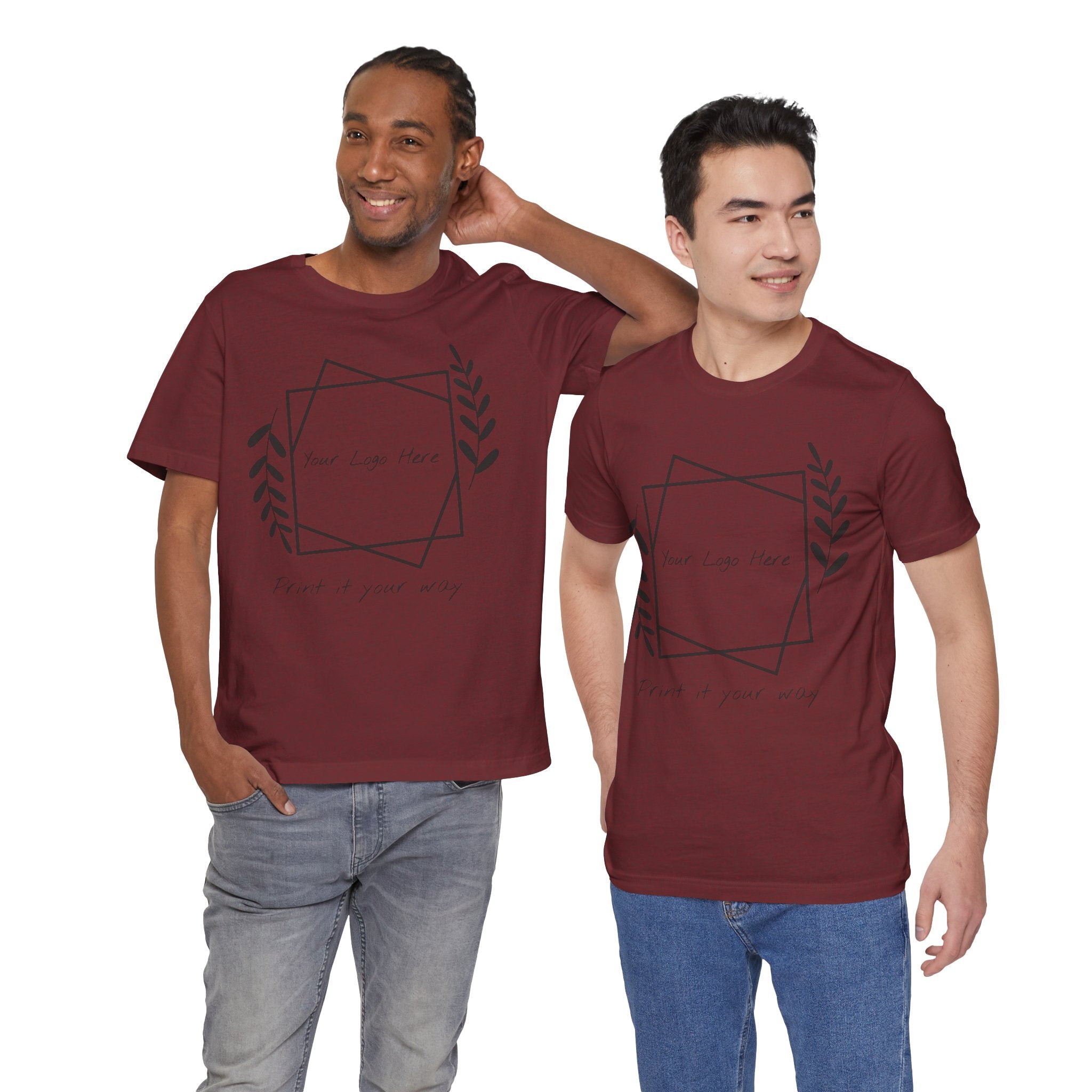 Customizable Floral Frame T‑Shirt – "Print it your way" Personalized Tee