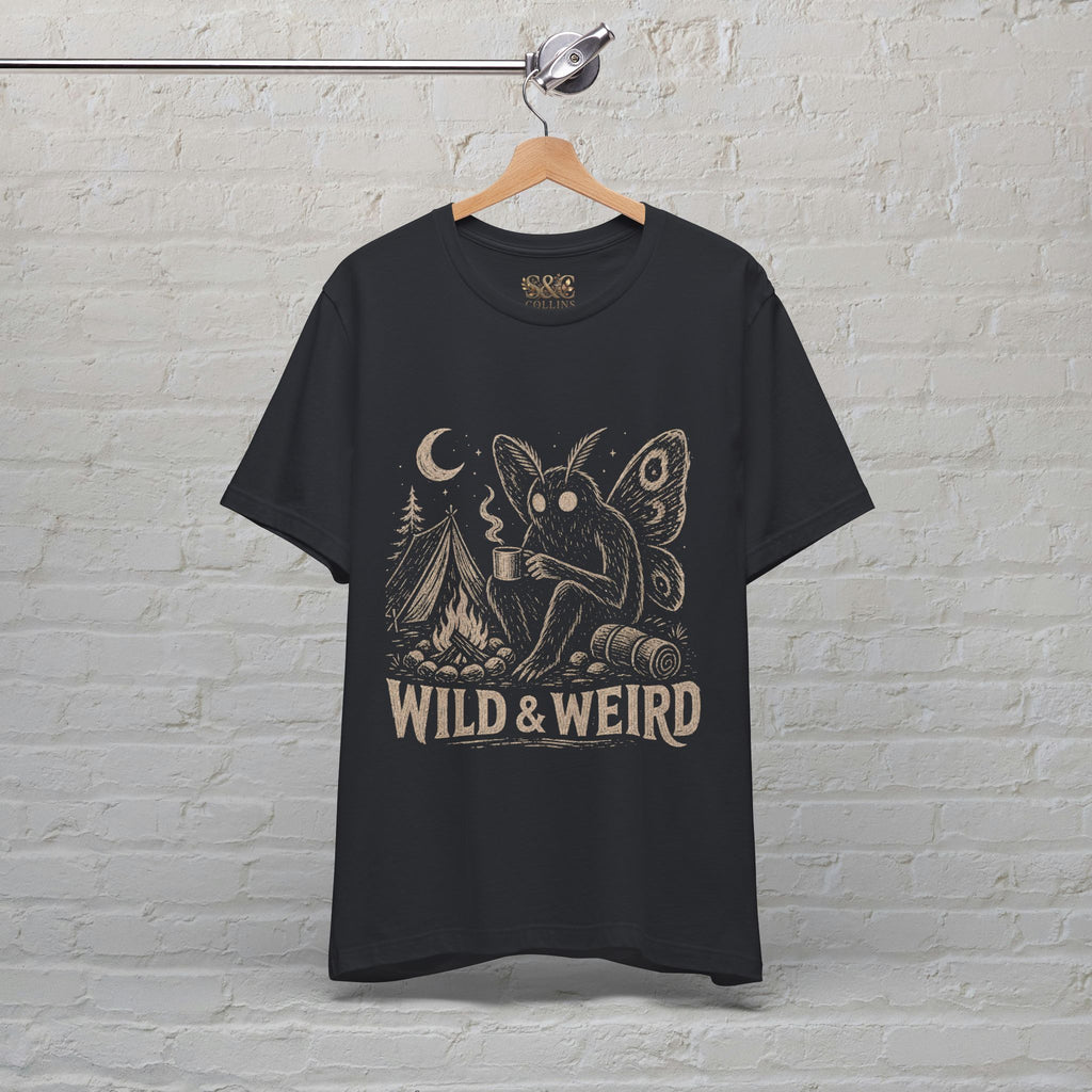 Mothman Camping Shirt | Cryptidcore Weirdcore Folk Horror Tee | Wild and Weird Cryptid Gift