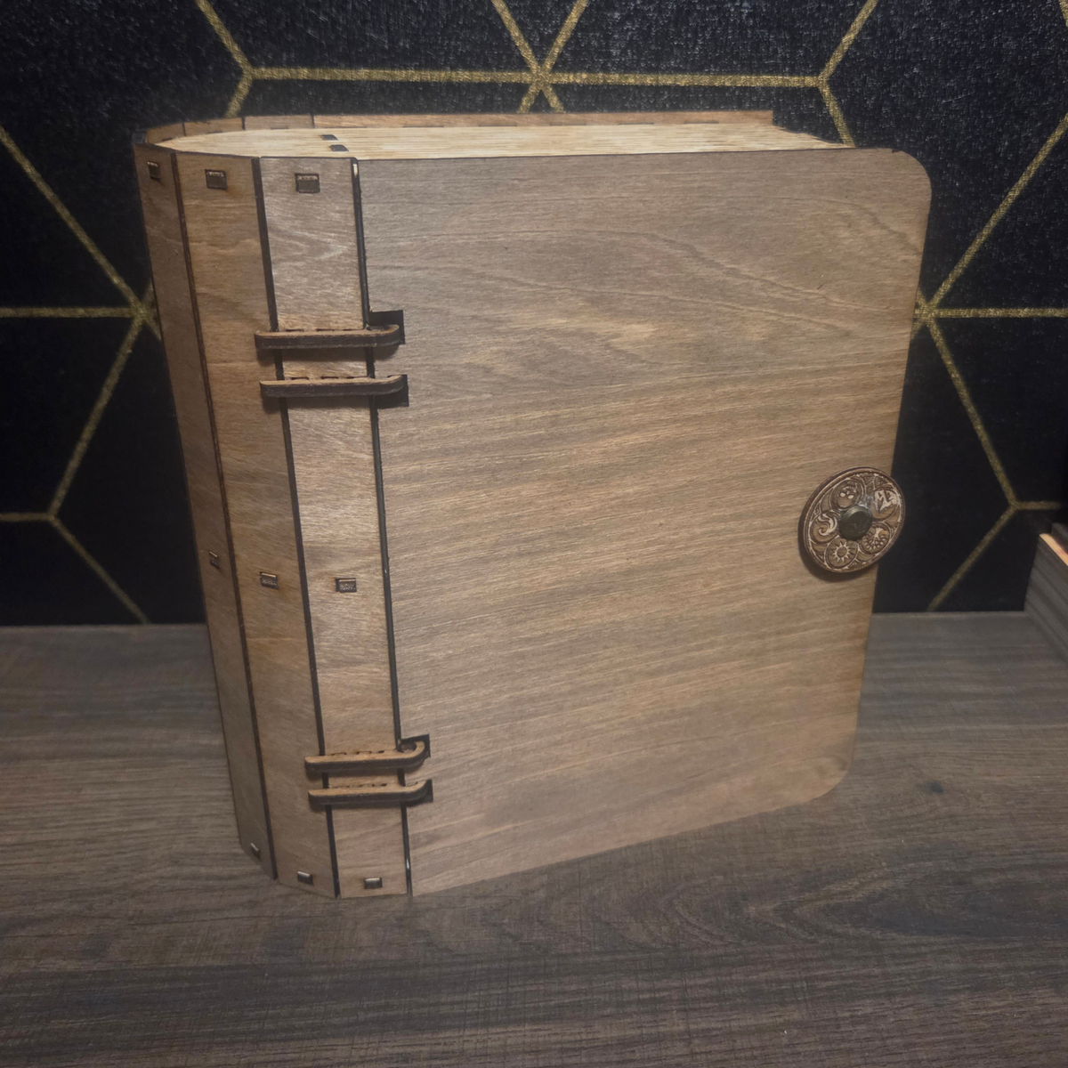 Wooden Hidden Storage Book Decoy Double Commander Deck Box