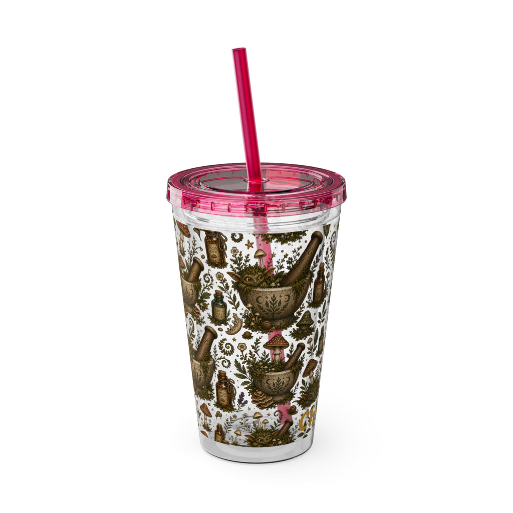 Gremlin Apothecary Mushroom Tumbler With Straw For Herbal Tea Garden Design