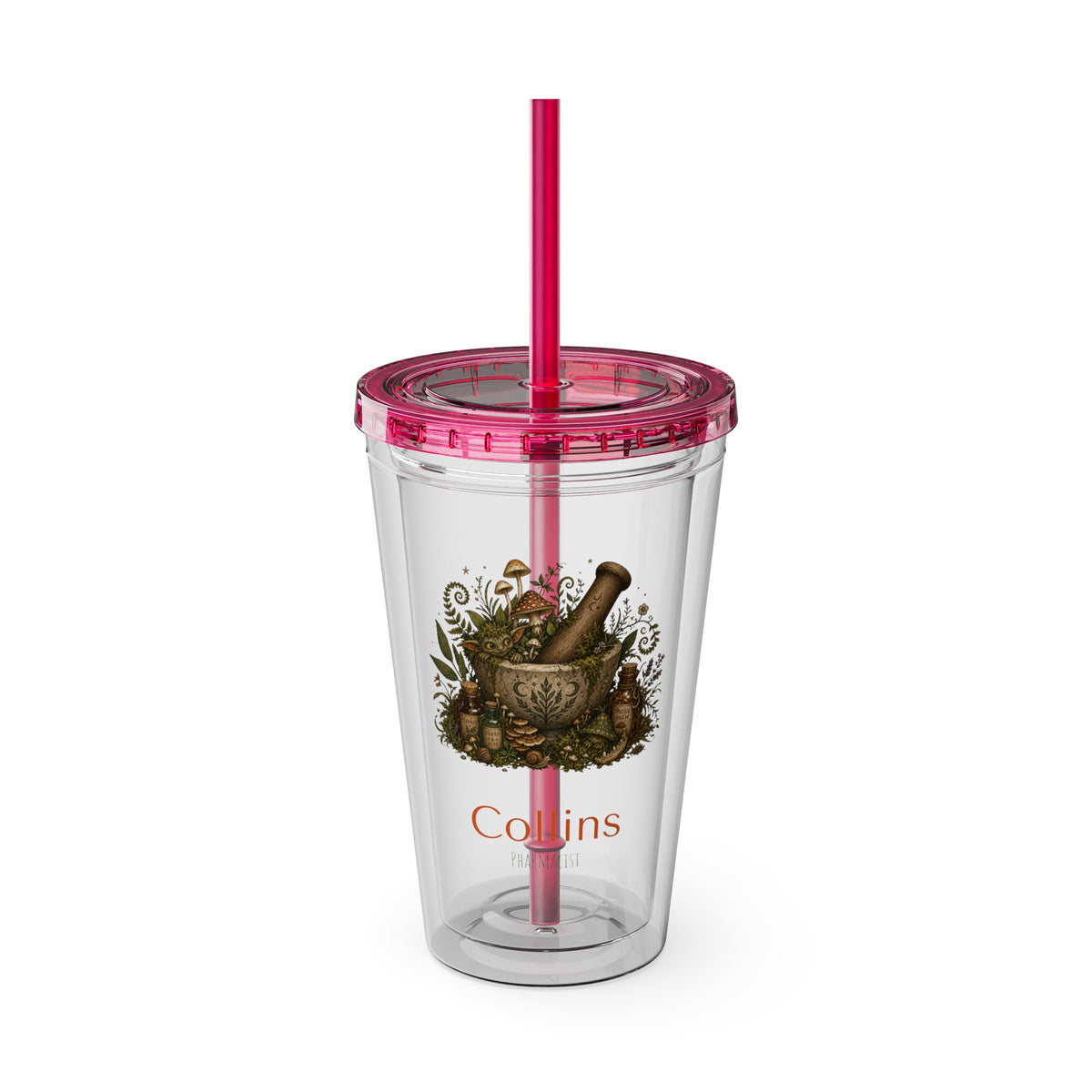 Personalized Pharmacy Tumbler With Name And Title 16 Oz Acrylic Cup With Lid