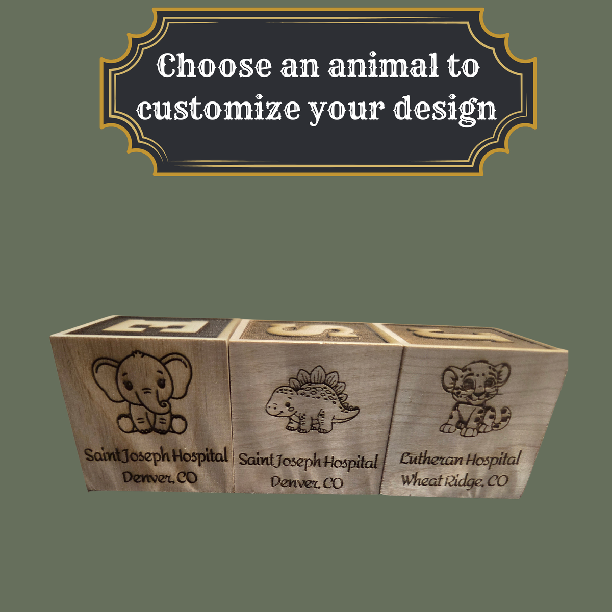 Custom Alphabet Block with Birth Stats