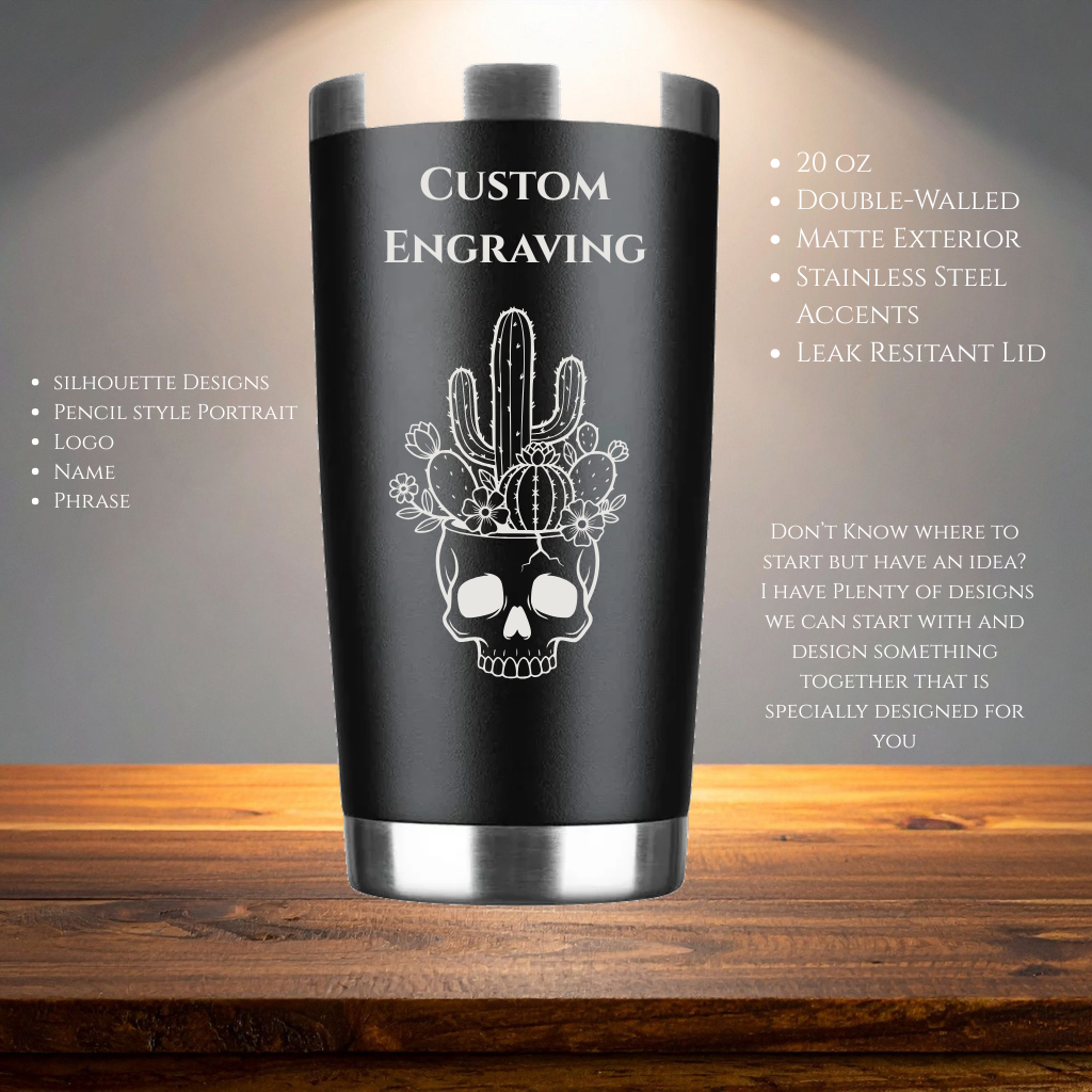 Custom Engraved Travel Tumbler | Double walled Stainless-Steel