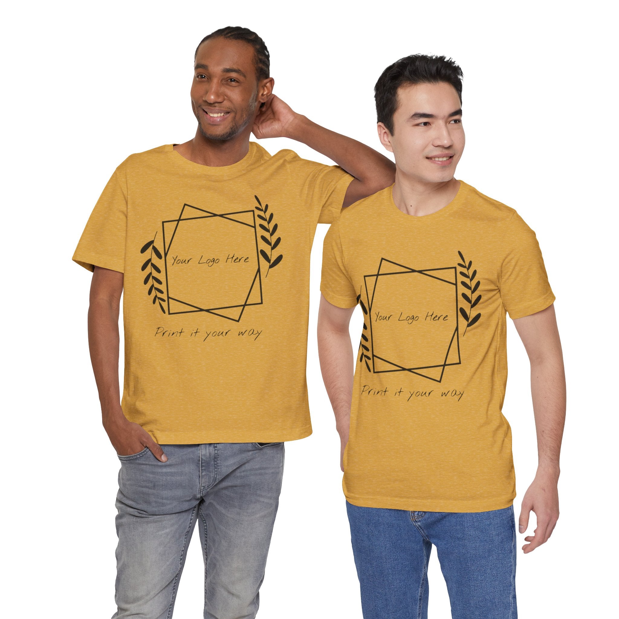 Customizable Floral Frame T‑Shirt – "Print it your way" Personalized Tee