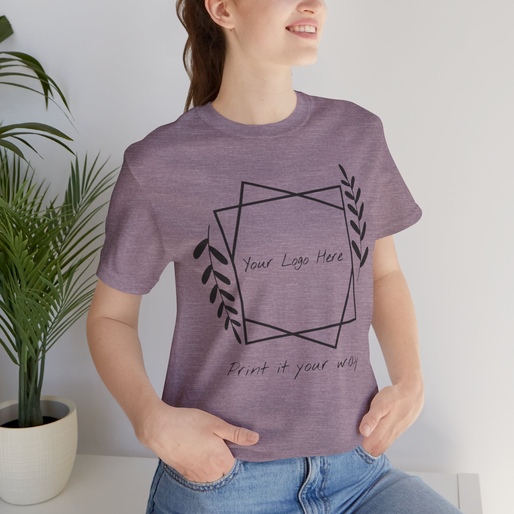Customizable Floral Frame T‑Shirt – "Print it your way" Personalized Tee