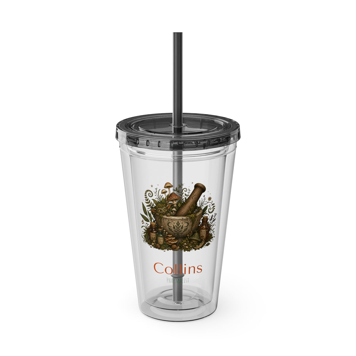 Personalized Pharmacy Tumbler With Name And Title 16 Oz Acrylic Cup With Lid