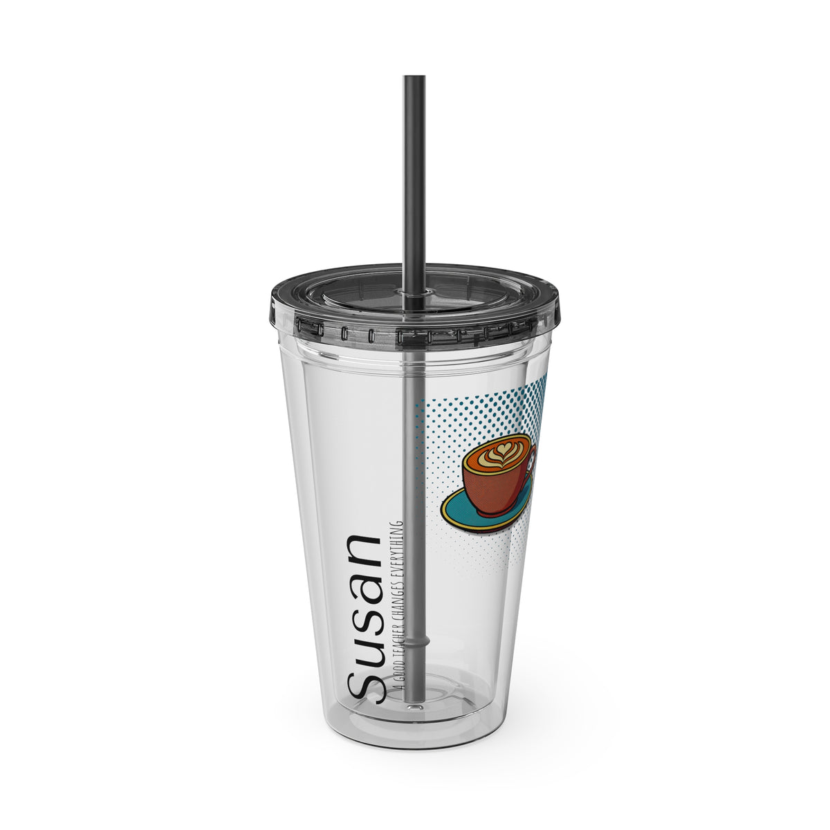 Personalized Clear Acrylic Tumbler With Custom Name Title And Logo