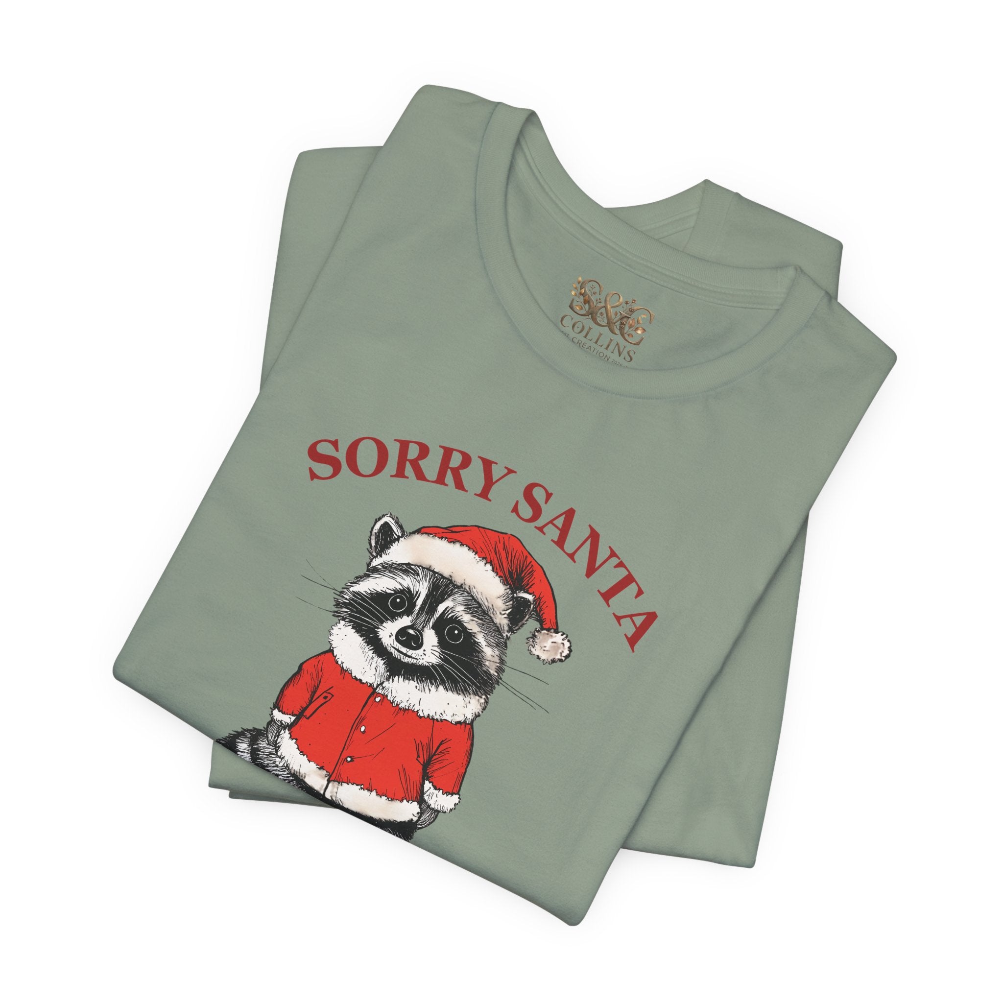 T‑Shirt — "Sorry Santa I've Been Feral" Raccoon Christmas Tee