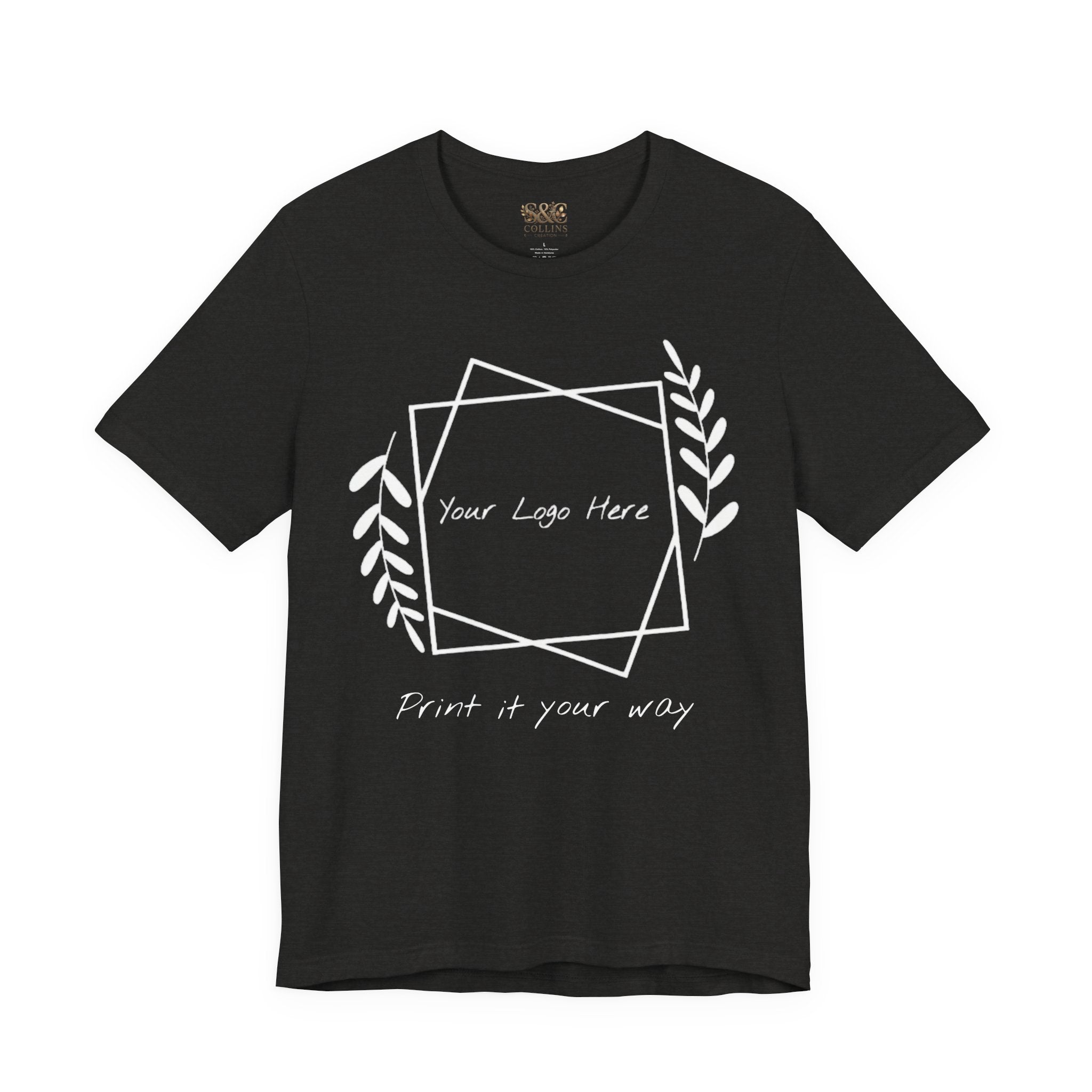 Customizable Floral Frame T‑Shirt – "Print it your way" Personalized Tee