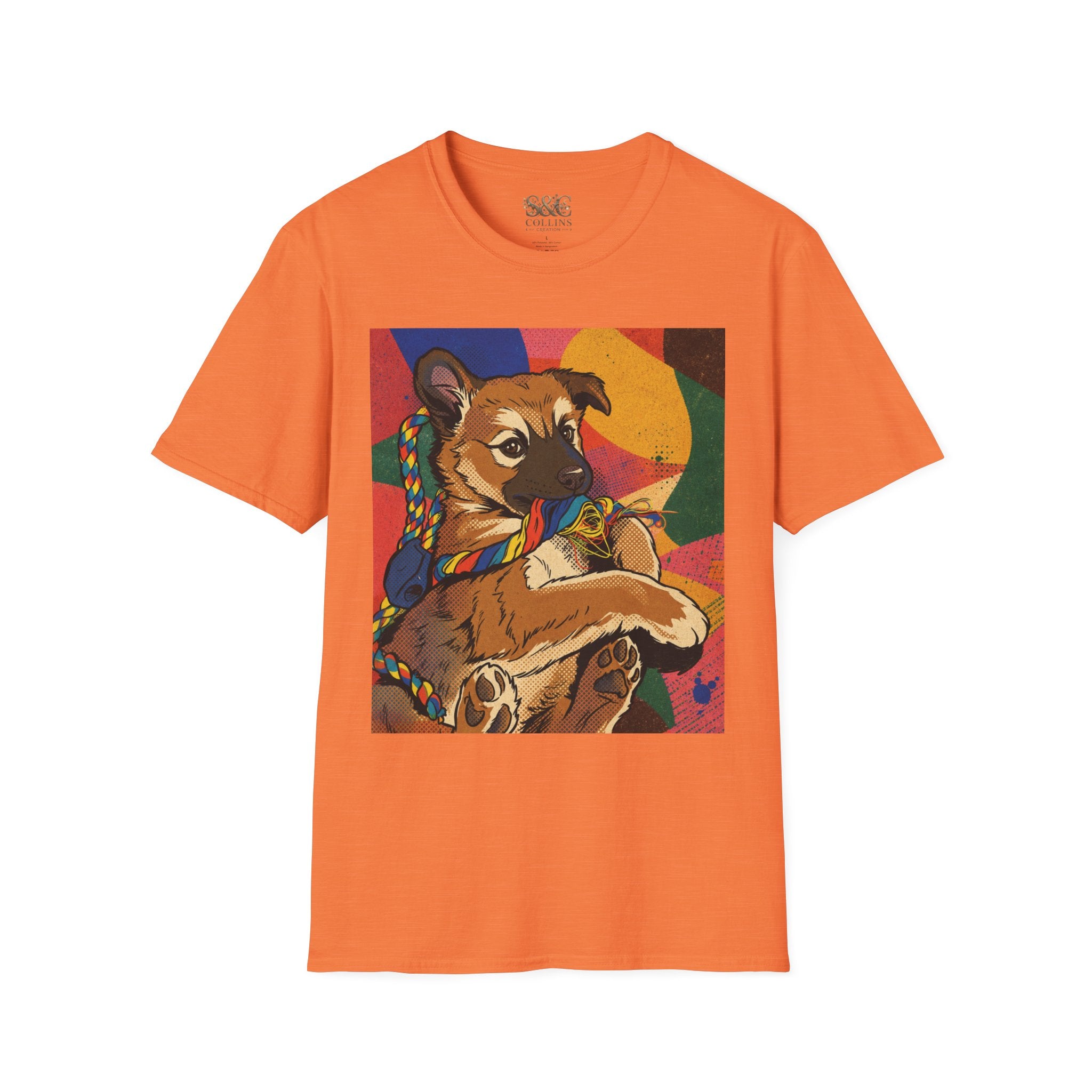 Puppy Portrait T‑Shirt – Colorful Rancor Puppy Art Graphic Tee