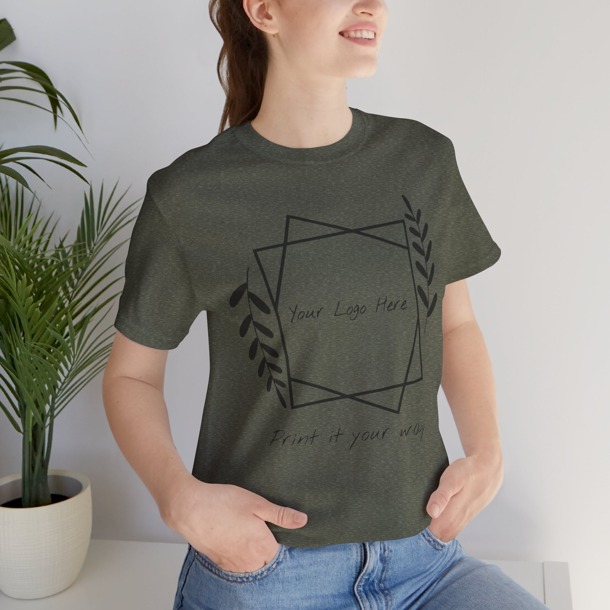 Customizable Floral Frame T‑Shirt – "Print it your way" Personalized Tee