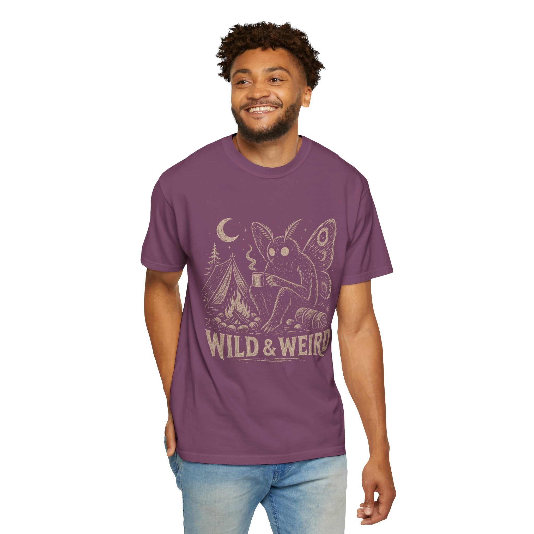 Wild & Weird Moth Tee — Campy Night Forest Graphic T-Shirt