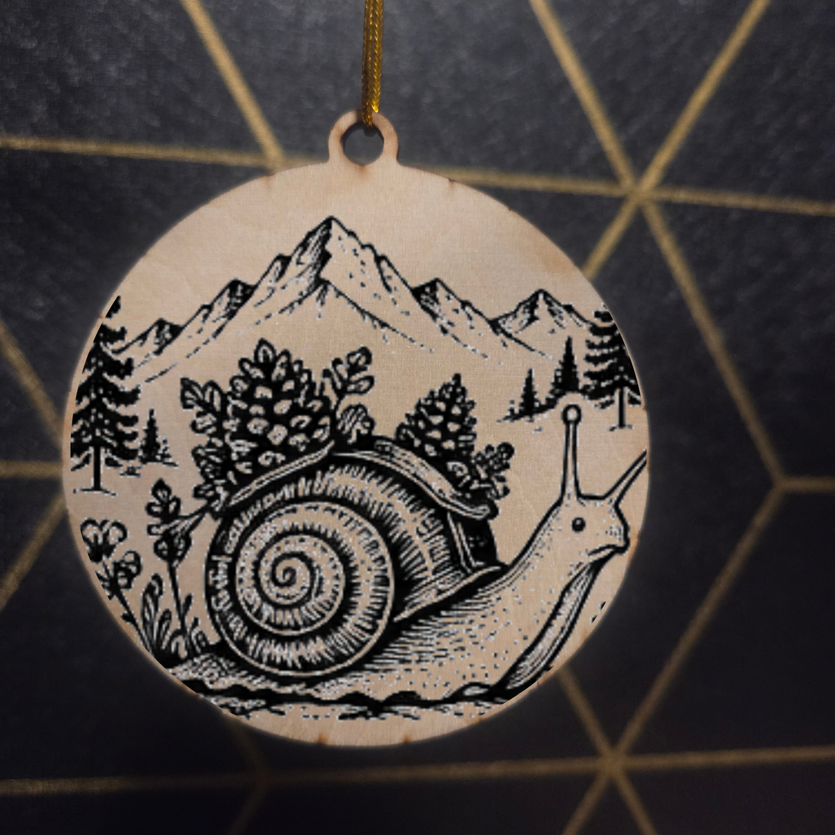 Goblincore Woodland— Wood Cut 3" Christmas Ornament