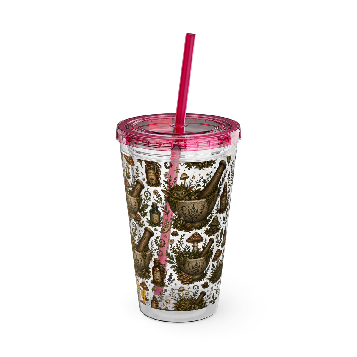 Gremlin Apothecary Mushroom Tumbler With Straw For Herbal Tea Garden Design