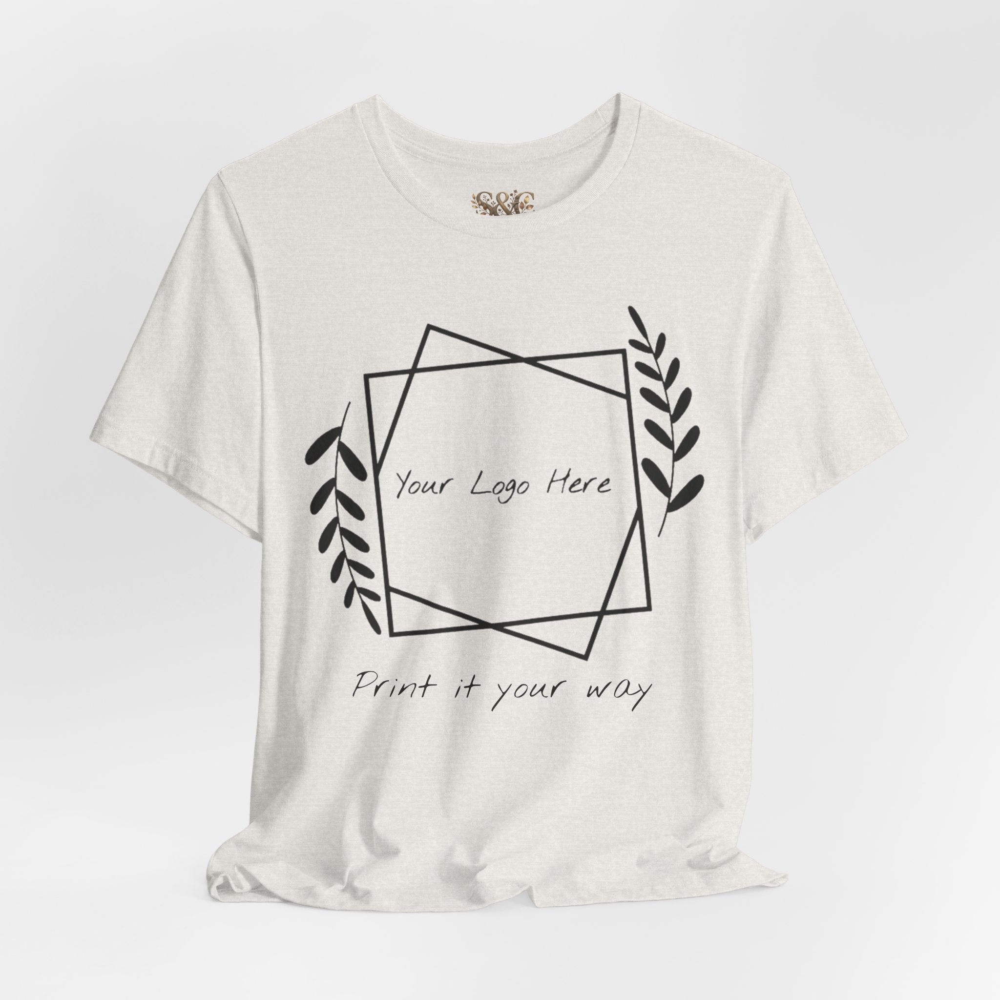 Customizable Floral Frame T‑Shirt – "Print it your way" Personalized Tee