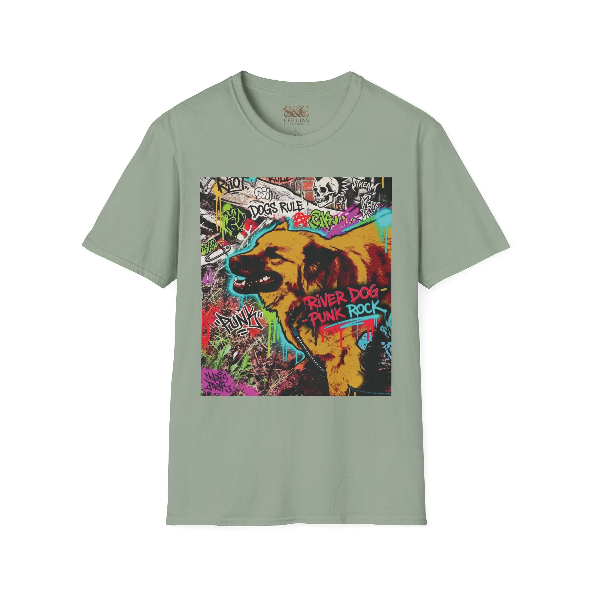 Graffiti Dog T-Shirt —Rancor "Dogs Rule" Urban Street Art Tee