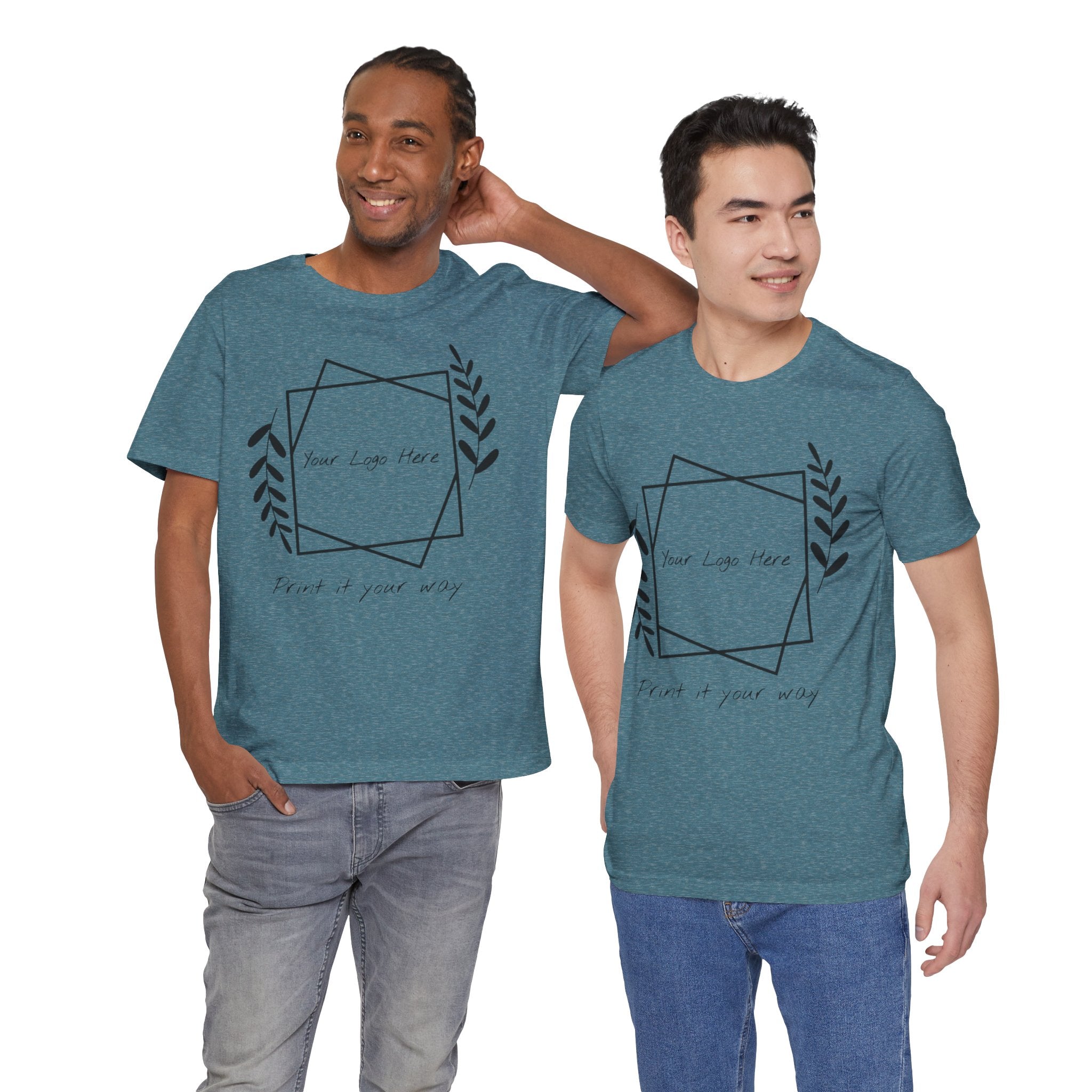 Customizable Floral Frame T‑Shirt – "Print it your way" Personalized Tee