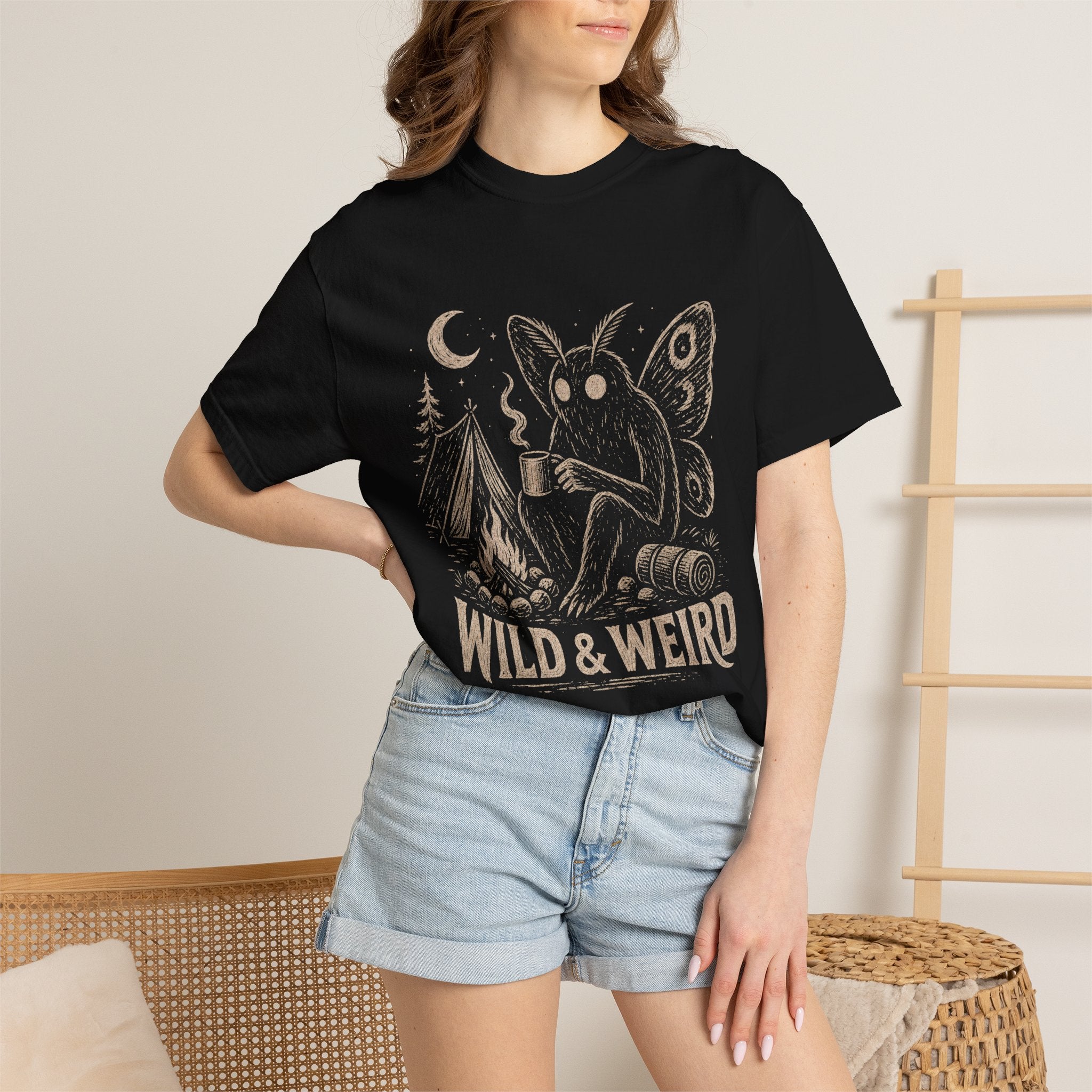 Wild & Weird Moth Tee — Campy Night Forest Graphic T-Shirt