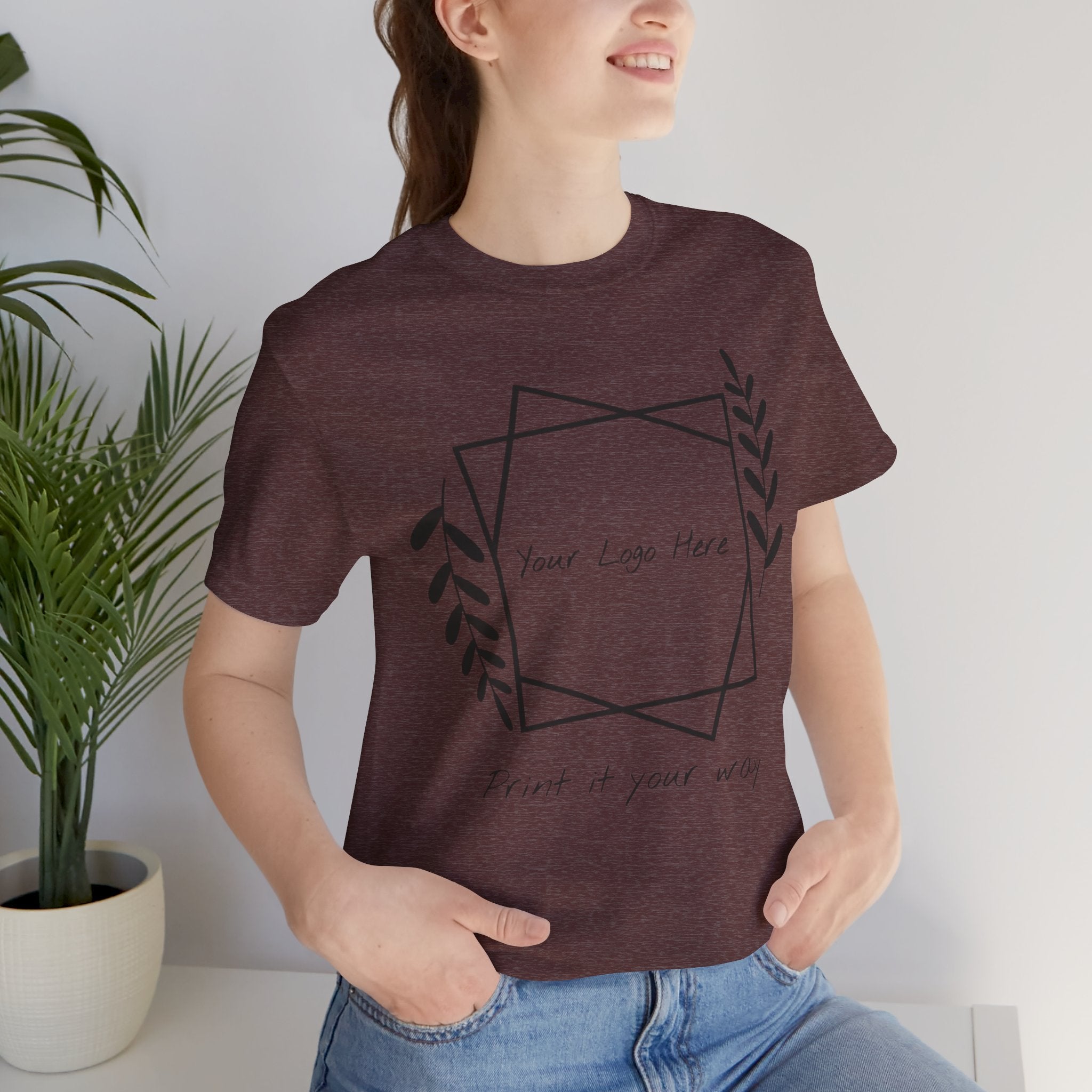 Customizable Floral Frame T‑Shirt – "Print it your way" Personalized Tee