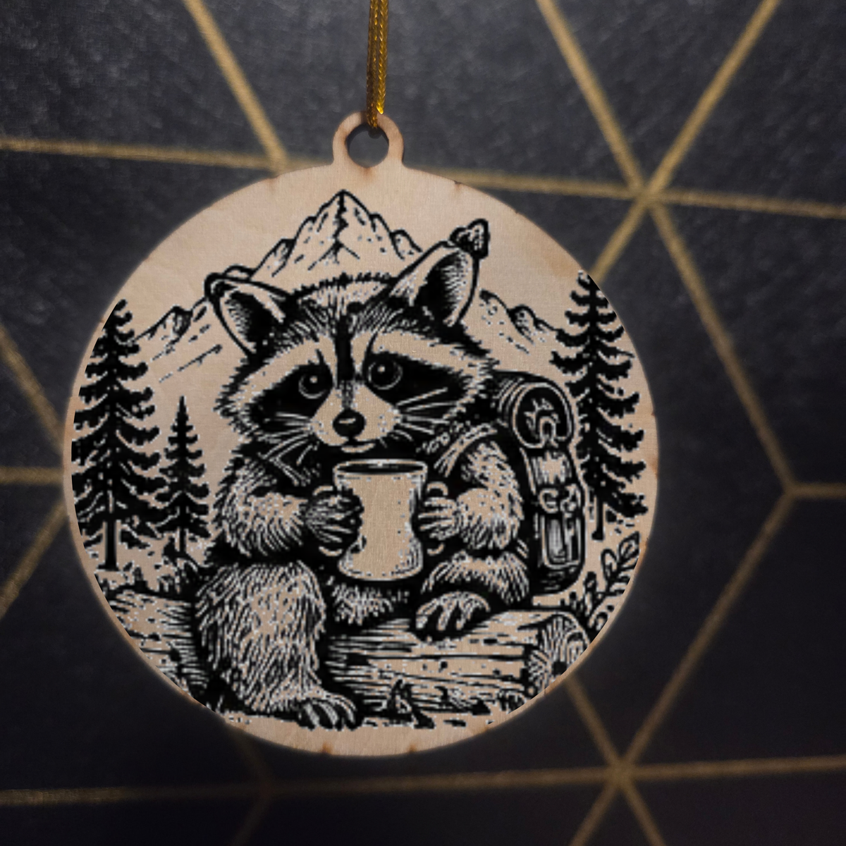 Goblincore Woodland— Wood Cut 3" Christmas Ornament