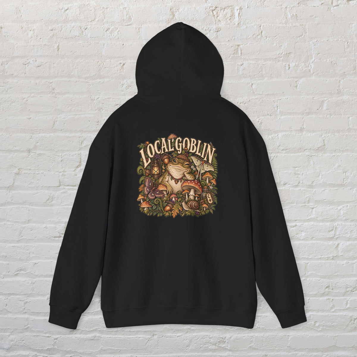 Hoodie — 'Local Goblin' Vintage Fantasy Graphic Hoodie