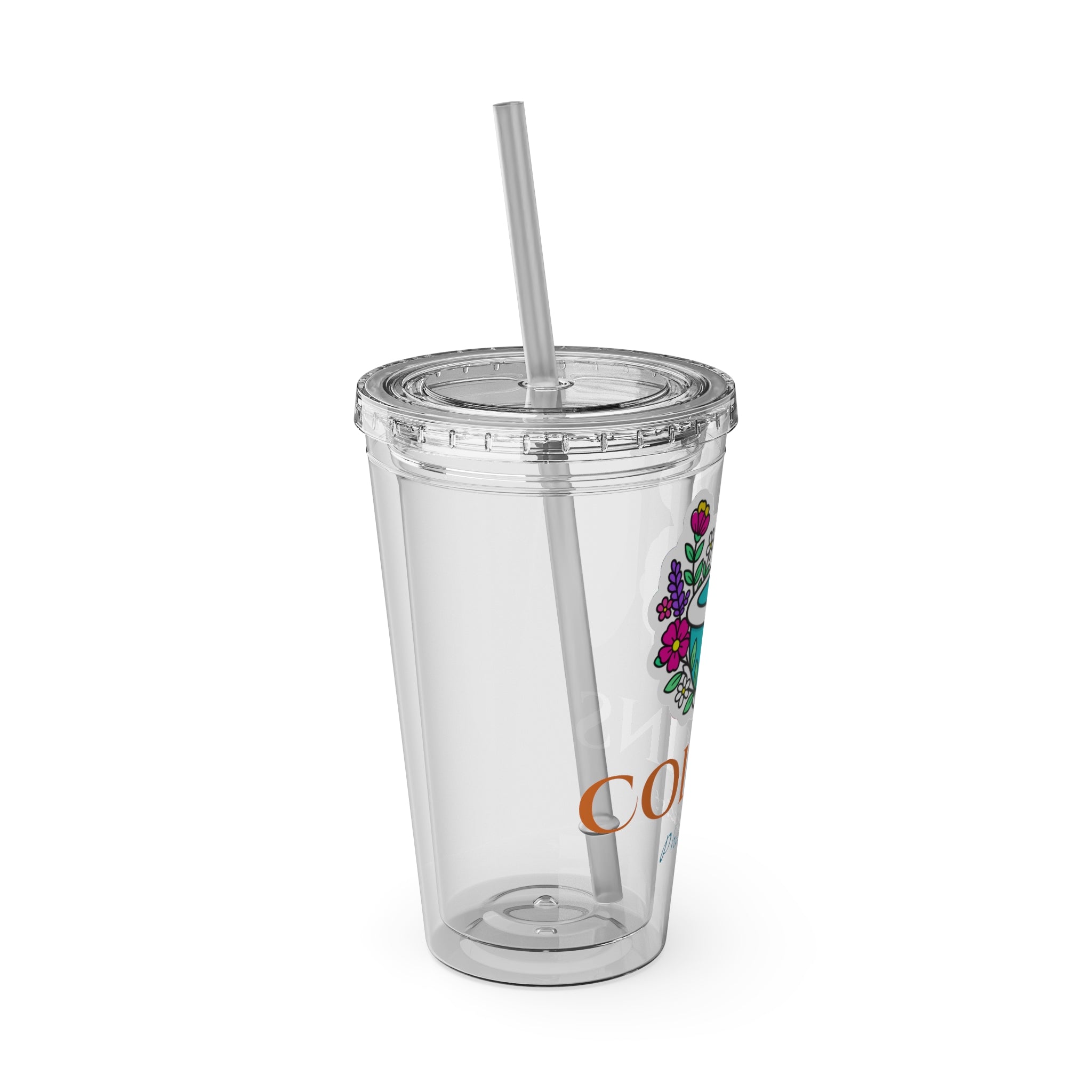 Herbal Apothecary Transparent Tumbler – Personalized 16oz Tumbler with Straw