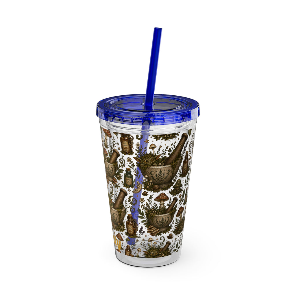 Gremlin Apothecary Mushroom Tumbler With Straw For Herbal Tea Garden Design