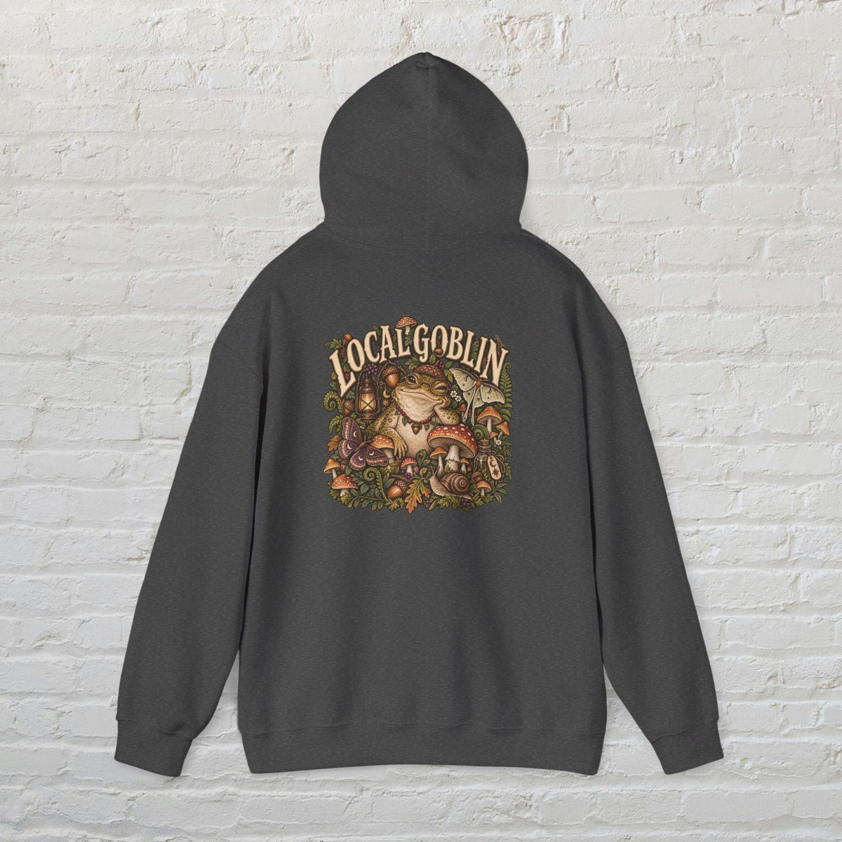 Hoodie — 'Local Goblin' Vintage Fantasy Graphic Hoodie