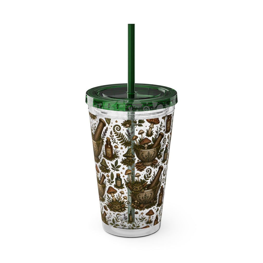 Gremlin Apothecary Mushroom Tumbler With Straw For Herbal Tea Garden Design